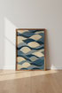 Abstract Japanese Wave Art | Blue and Gold Navy Sea Print, Japandi Decor