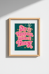 Tea Quote Wall Art Print | Retro Kitchen Decor | Pink & Teal Funky Poster