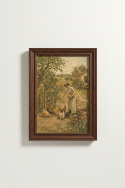 Pastoral Wall Art Print | Impressionist Country Scene Decor | Rustic Aesthetic Poster