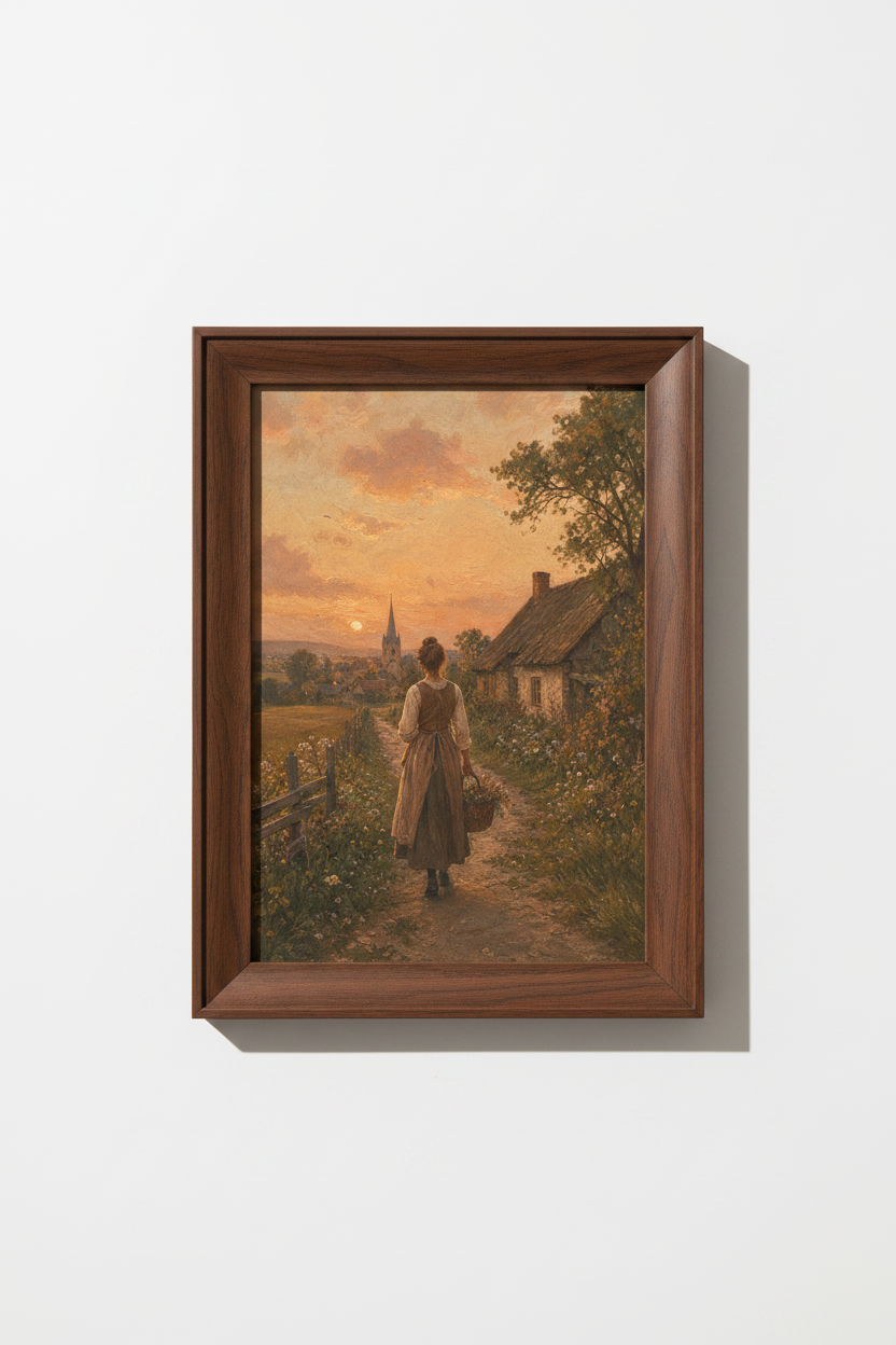 Pastoral countryside Wall Art Print | Living Room Decor | Romantic Poster