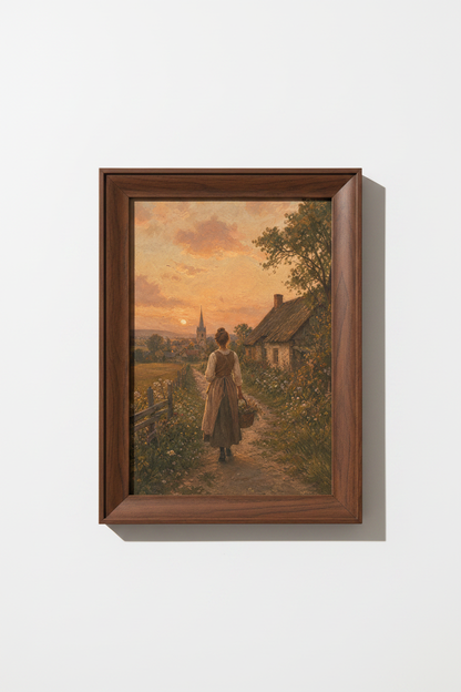 Pastoral countryside Wall Art Print | Living Room Decor | Romantic Poster