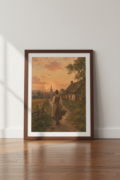 Pastoral countryside Wall Art Print | Living Room Decor | Romantic Poster