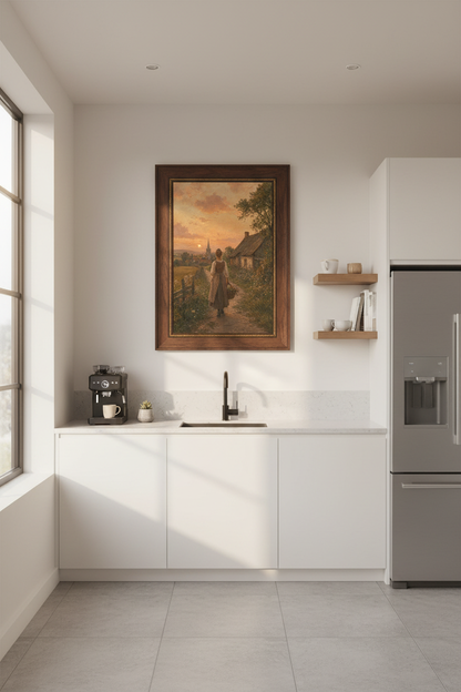 Pastoral countryside Wall Art Print | Living Room Decor | Romantic Poster