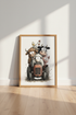 Funny Farm Animals on Tractor Art | Nursery Wall Decor | Whimsical Sketch Poster