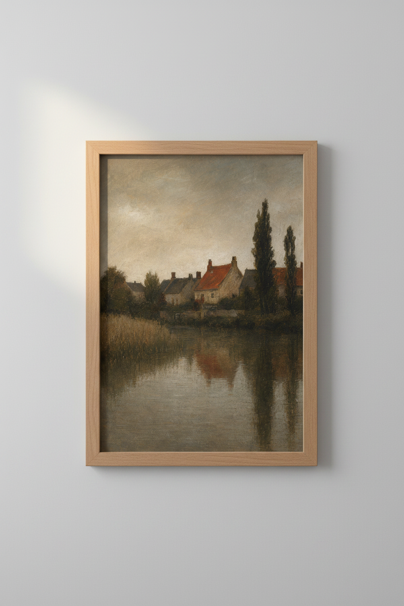 Pastoral Landscape Print | Impressionist Scene, Rustic Living Room Decor | Mood Poster
