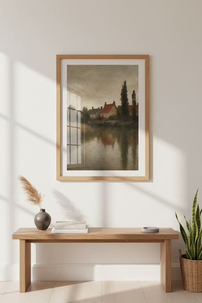 Pastoral Landscape Print | Impressionist Scene, Rustic Living Room Decor | Mood Poster