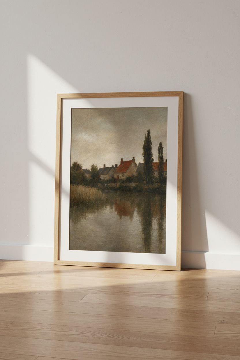 Pastoral Landscape Print | Impressionist Scene, Rustic Living Room Decor | Mood Poster