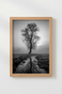 Moody Nature Wall Art Print | Black and White Tree Poster, Minimalist Landscape Decor