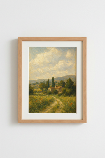 Provence landscape | Soft greens, sunlit blues | Living Room Decor