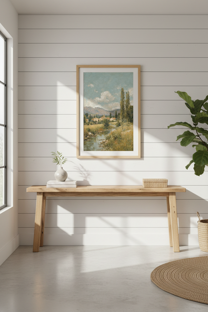 Impressionist Landscape Wall Art Print | Living Room Decor | Serene Poster