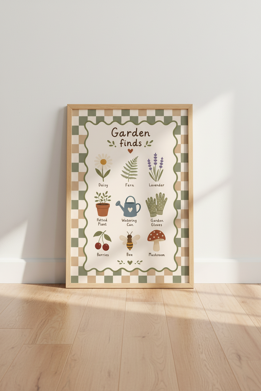 Garden Finds Wall Art | Cottagecore Botanical Illustrations, Kitchen Sunroom Decor