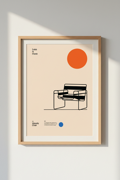 Wassily chair poster | Modern minimalist line art, living room decor