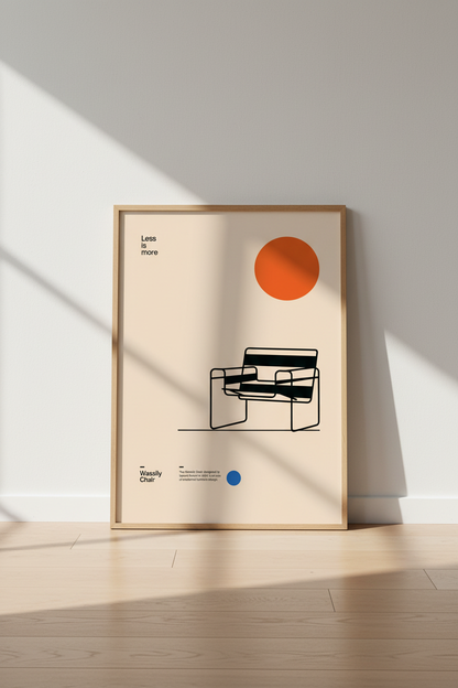 Wassily chair poster | Modern minimalist line art, living room decor