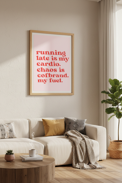 Funny Slogan Quote Wall Art | Pink and Red Minimalist Typography, Dorm Room Decor
