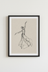 Ballerina Sketch | Minimalist Black & Beige Line Art, Bedroom Decor