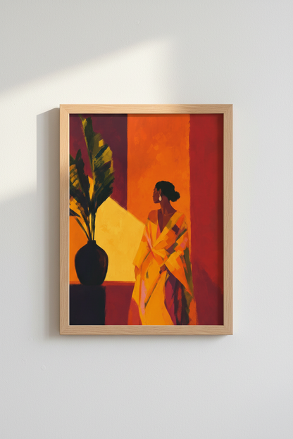 Boho Wall Art Print | Living Room Decor | Warm Abstract Poster