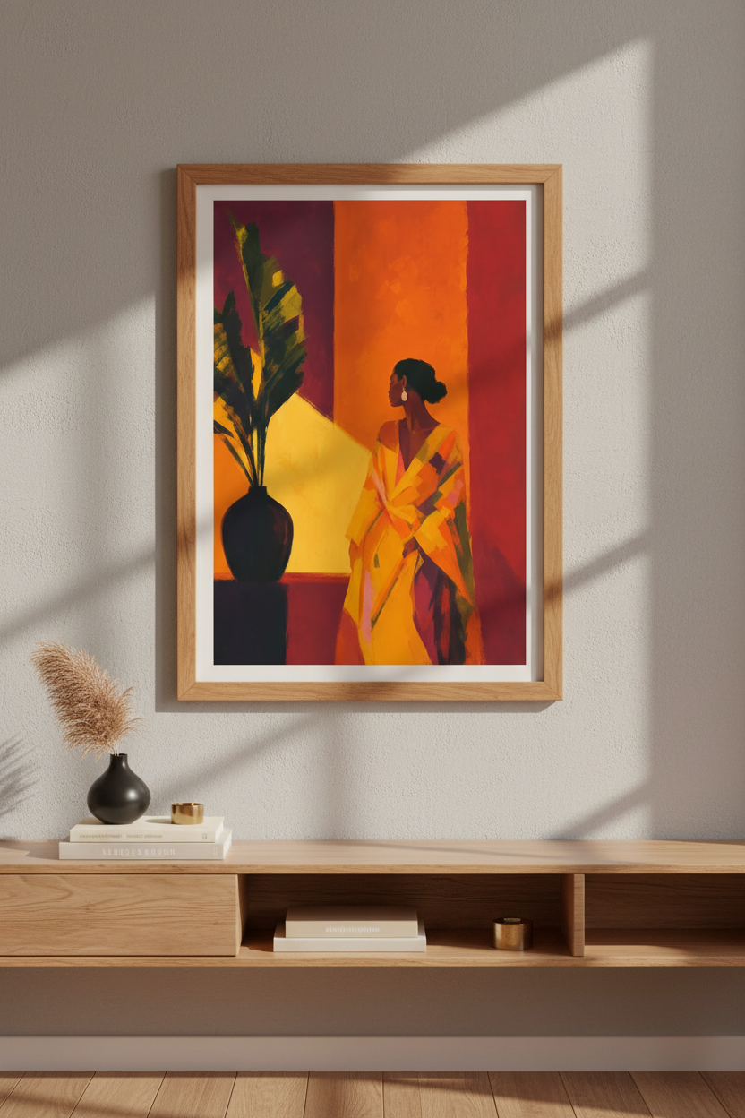 Boho Wall Art Print | Living Room Decor | Warm Abstract Poster