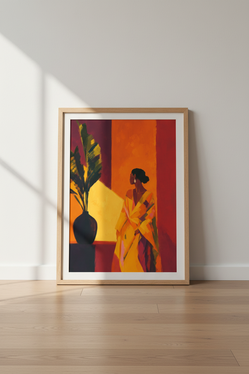 Boho Wall Art Print | Living Room Decor | Warm Abstract Poster