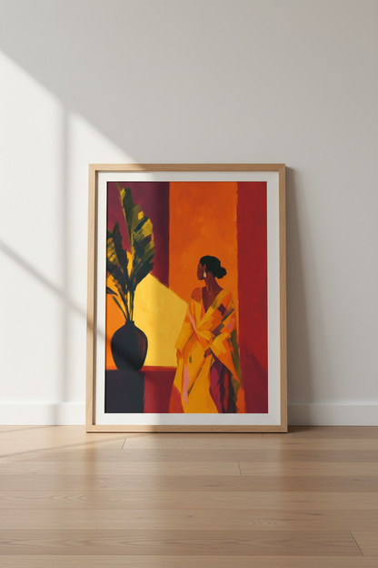 Boho Wall Art Print | Living Room Decor | Warm Abstract Poster