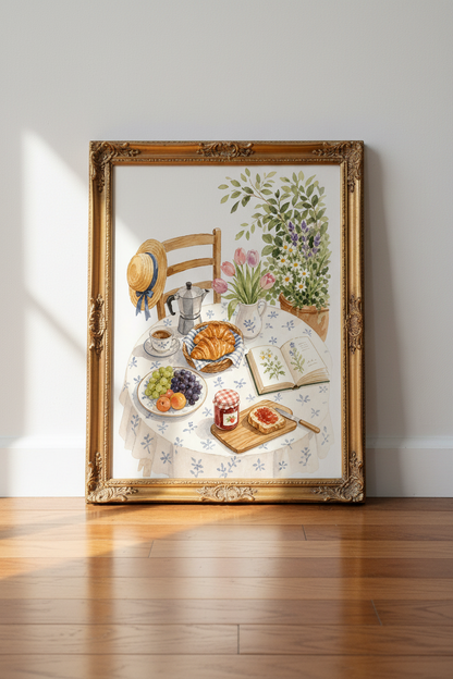 Botanical Still Life Wall Art Print | Cozy Kitchen Decor | Soft Pastel Poster