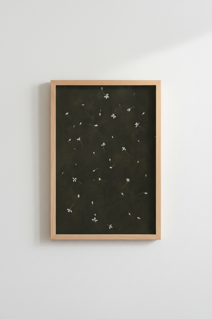 Minimalist Leaf Wall Art Print | Living Room Decor | Monochrome Poster