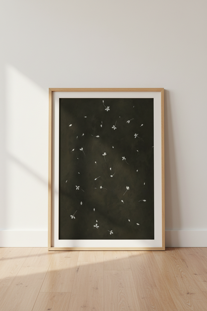 Minimalist Leaf Wall Art Print | Living Room Decor | Monochrome Poster