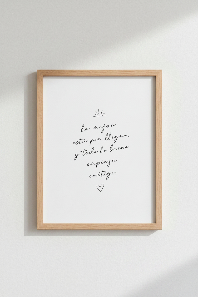Spanish Quote Wall Art | Minimalist Script Poster | Modern Bedroom Decor
