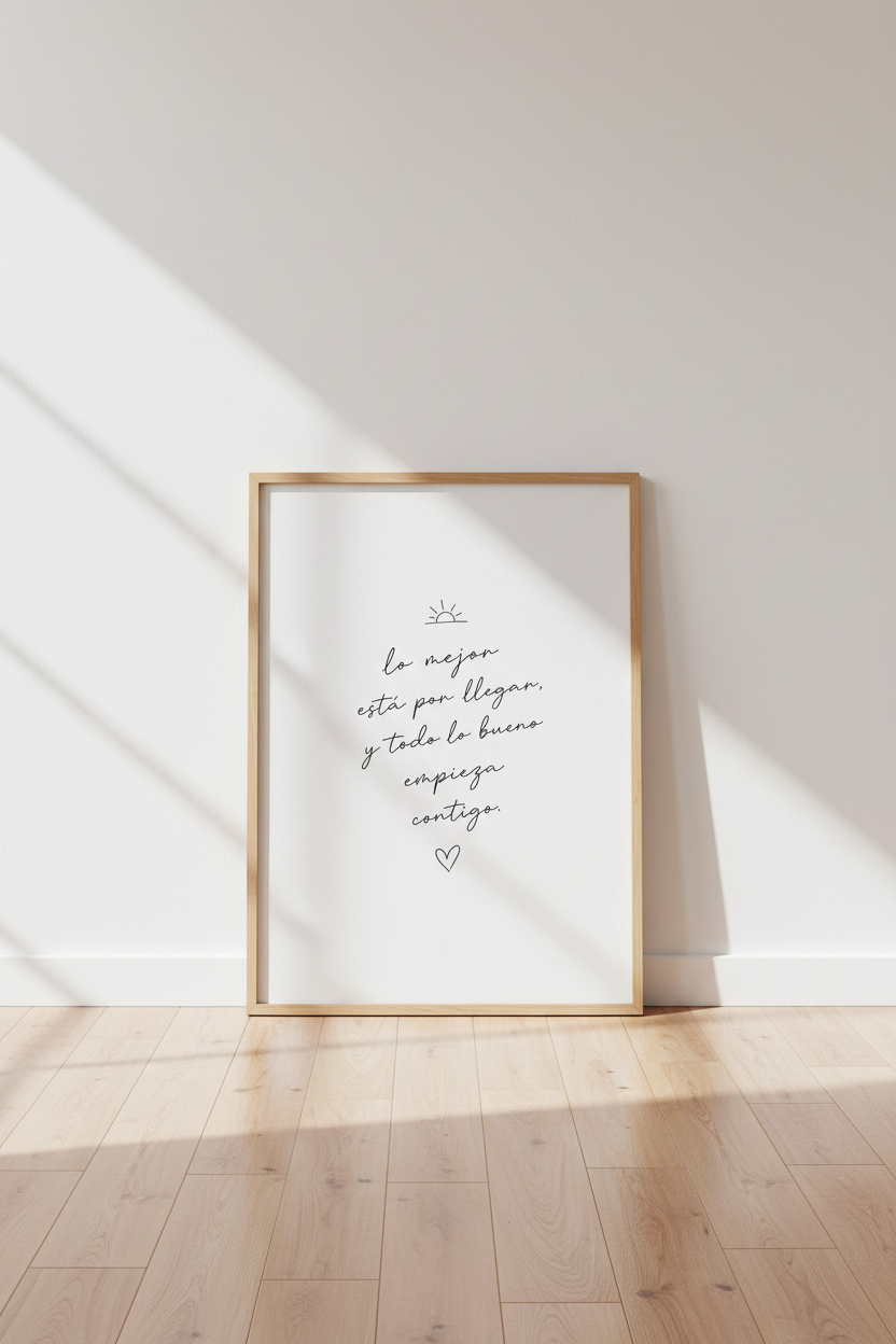 Spanish Quote Wall Art | Minimalist Script Poster | Modern Bedroom Decor