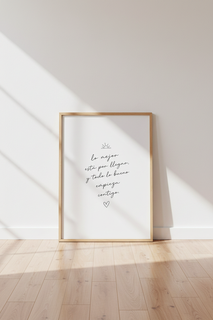 Spanish Quote Wall Art | Minimalist Script Poster | Modern Bedroom Decor