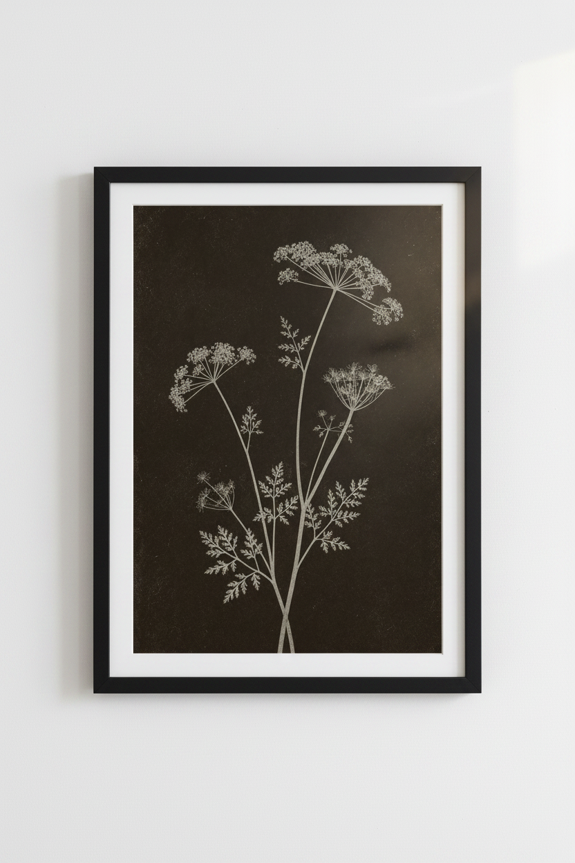 Dark Botanical Wildflower Wall Art | Moody Floral Print, Bedroom Gallery Wall Decor