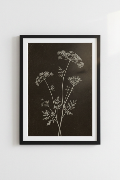 Dark Botanical Wildflower Wall Art | Moody Floral Print, Bedroom Gallery Wall Decor
