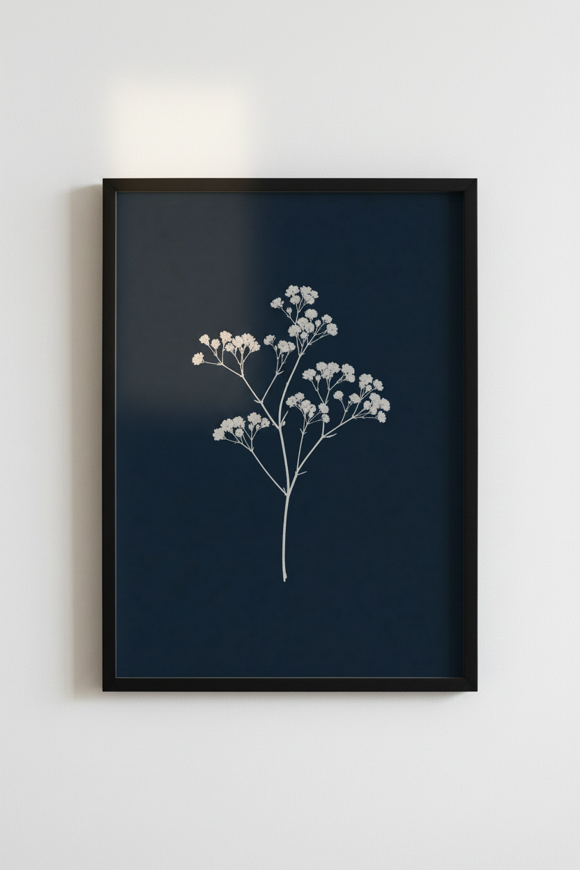 Navy Blue Botanical Wall Art | Baby&