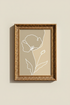 Line Art Flower | Minimalist Beige, Living Room Decor