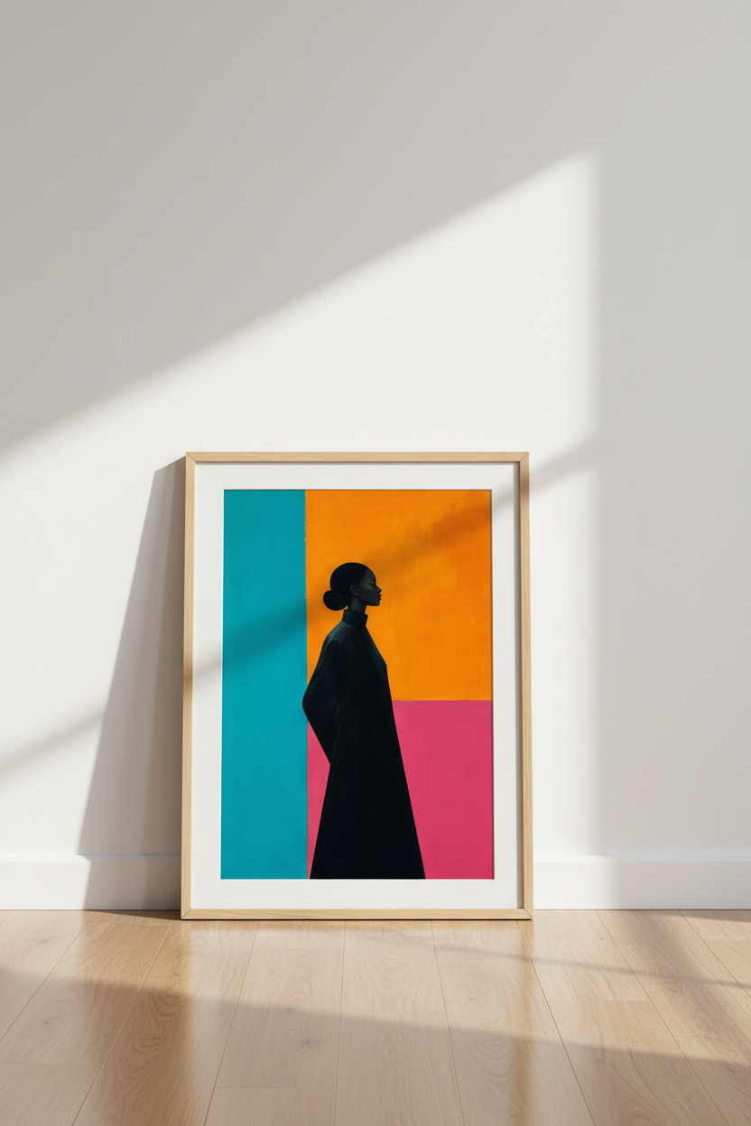 Abstract Silhouette Wall Art Print | Living Room Decor | Vibrant Poster