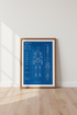 Humanoid AI Blueprint Wall Art | Tech Office Decor | Robotic Schematic Poster