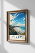 Filey Yorkshire Travel Poster | Coastal Beach Wall Art, Vintage Seaside Print