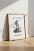 Astronaut Mountain Wall Art | Minimalist Black & White Poster, Modern Office Decor