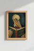 Bird Art Print | Pelican Reading Book, Dark Academia Library Decor Wall Art Poster