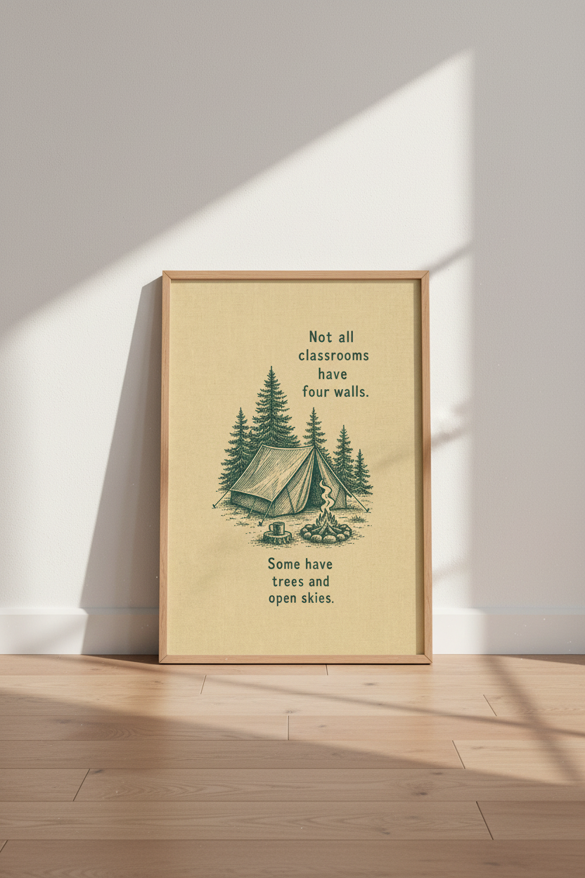 Camping Nature Quote Wall Art Print | Cabin Decor | Rustic Forest Poster
