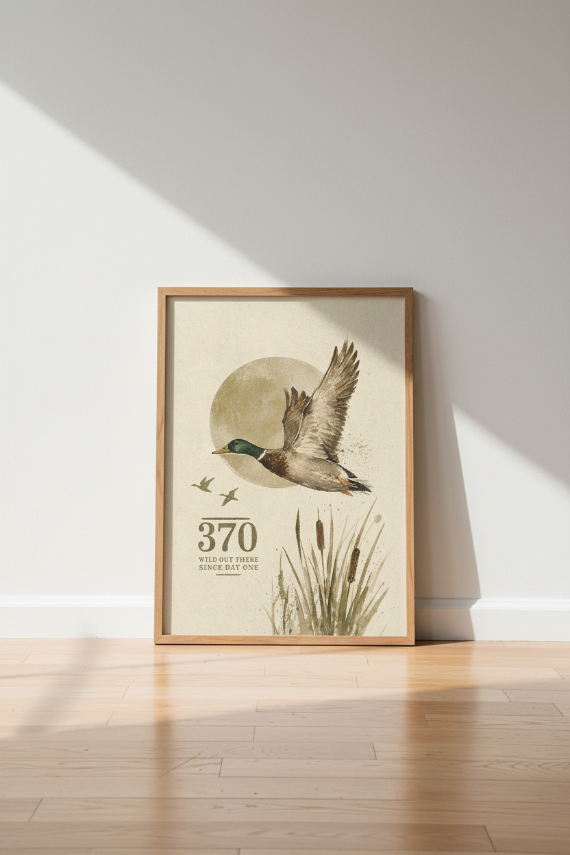 Mallard Duck Wildlife Wall Art | Rustic Vintage Poster | Lodge &amp; Nursery Decor