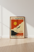 Travel Quote Wall Art | Retro Sunset Poster | Coastal Living Room Decor