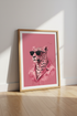 Pink Leopard Wall Art | Tropical Animal Print, Maximalist Preppy Room Decor
