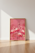 Pink Flamingo Tropical Wall Art | Preppy Pink Decor, Large Modern Bird Poster