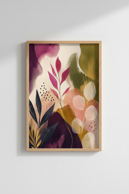 botanical wall art | Abstract florals, Living Room Decor