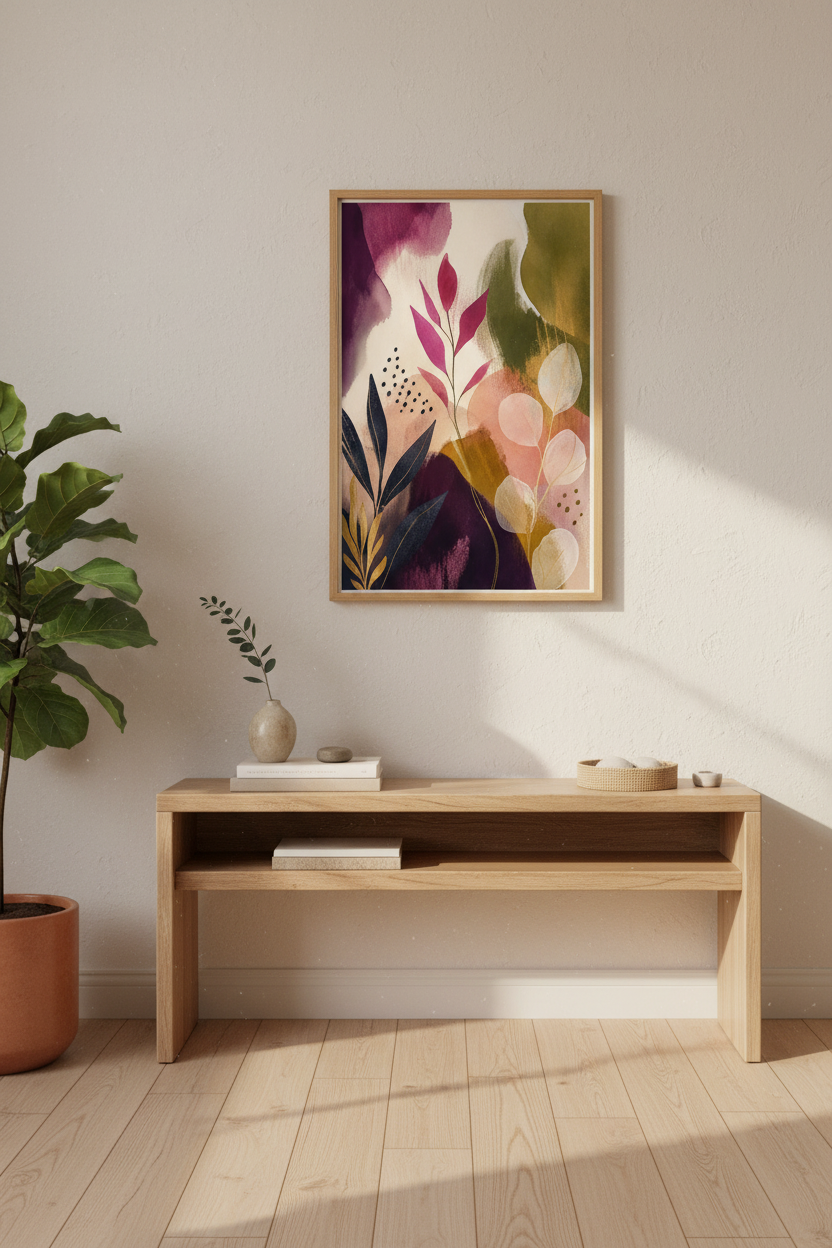botanical wall art | Abstract florals, Living Room Decor