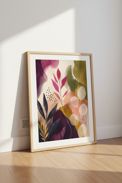 botanical wall art | Abstract florals, Living Room Decor