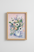 Pastel Floral Art | Impressionist Bouquet in Pink Tones | Living Room Decor