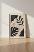 Abstract Botanical Leaves Wall Art Print | Modern Boho Decor | Neutral Aesthetic Poster