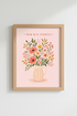 Positivity Floral Wall Art | Grow With Kindness Poster, Pink Nursery & Bedroom Decor