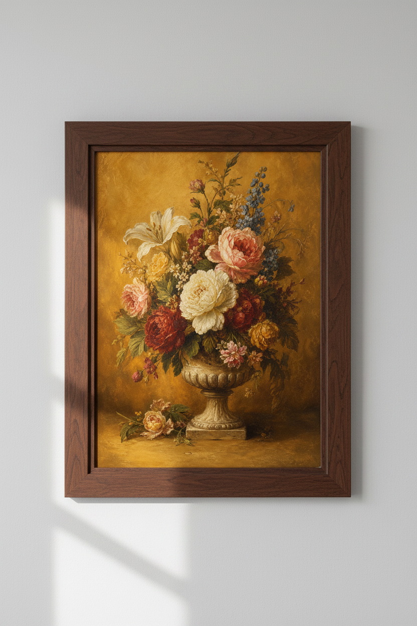 Vintage floral poster | Romantic bouquet wall art print | Warm aesthetic